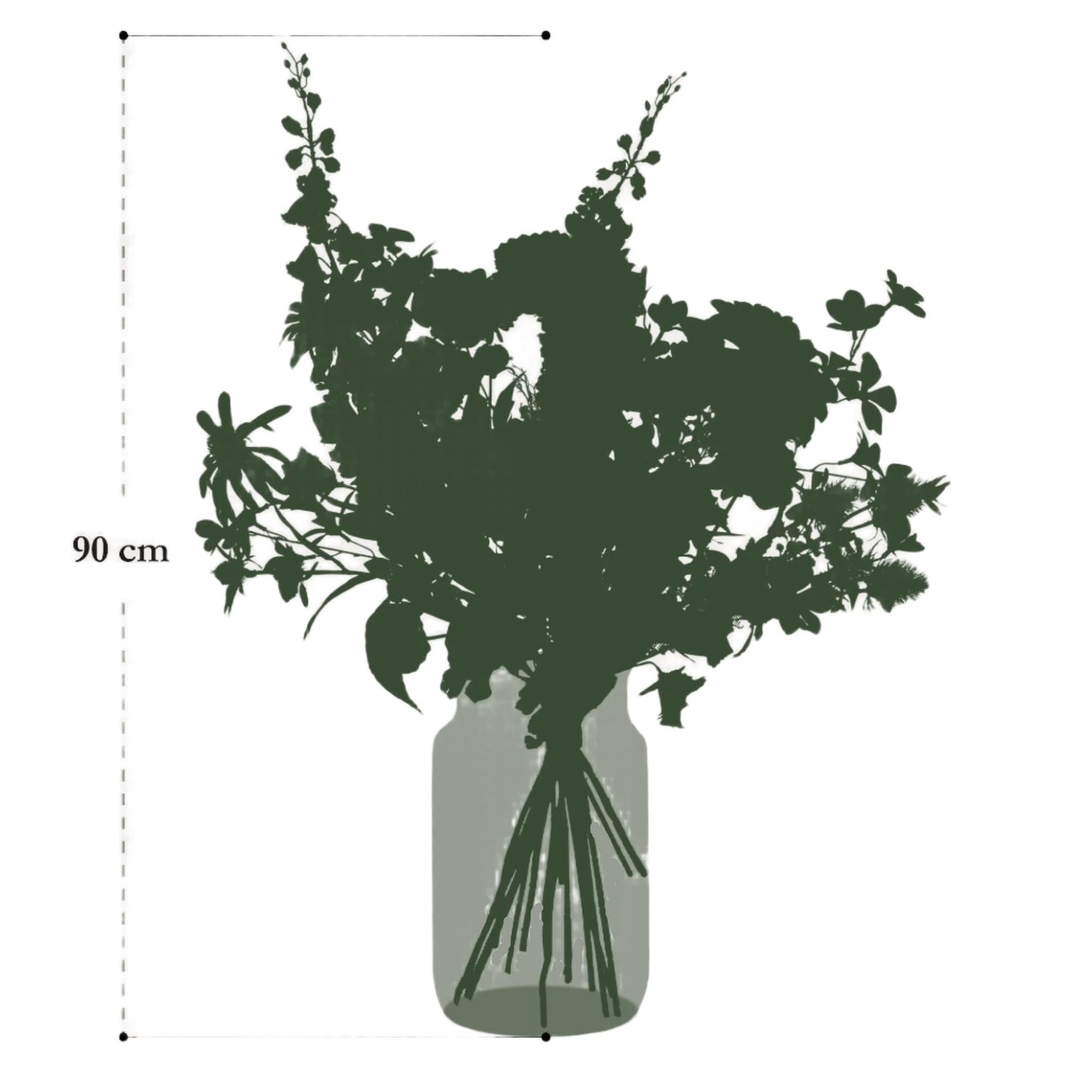 Kunstboeket Elecric Love - XL - maat 90 cm