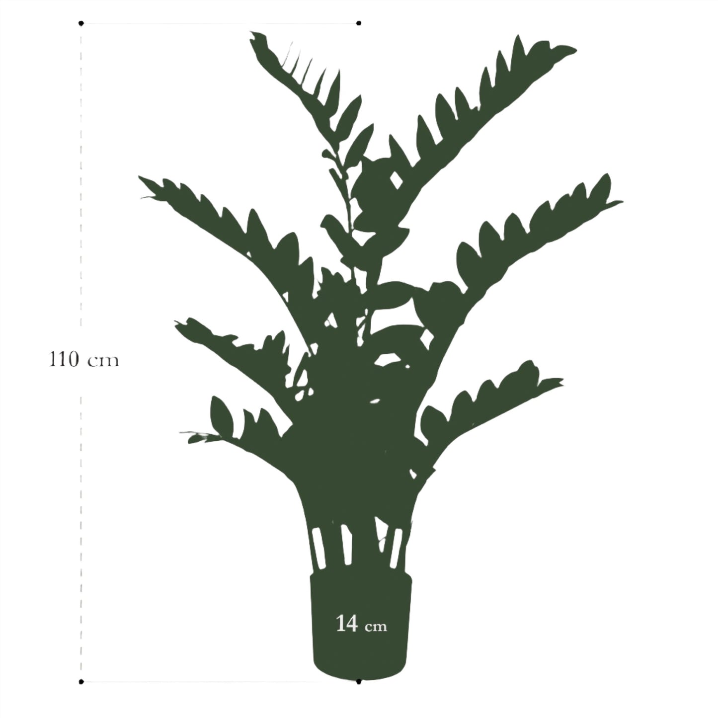 Planta artificial - Zamioculcas - Palmera de interior - 110 cm