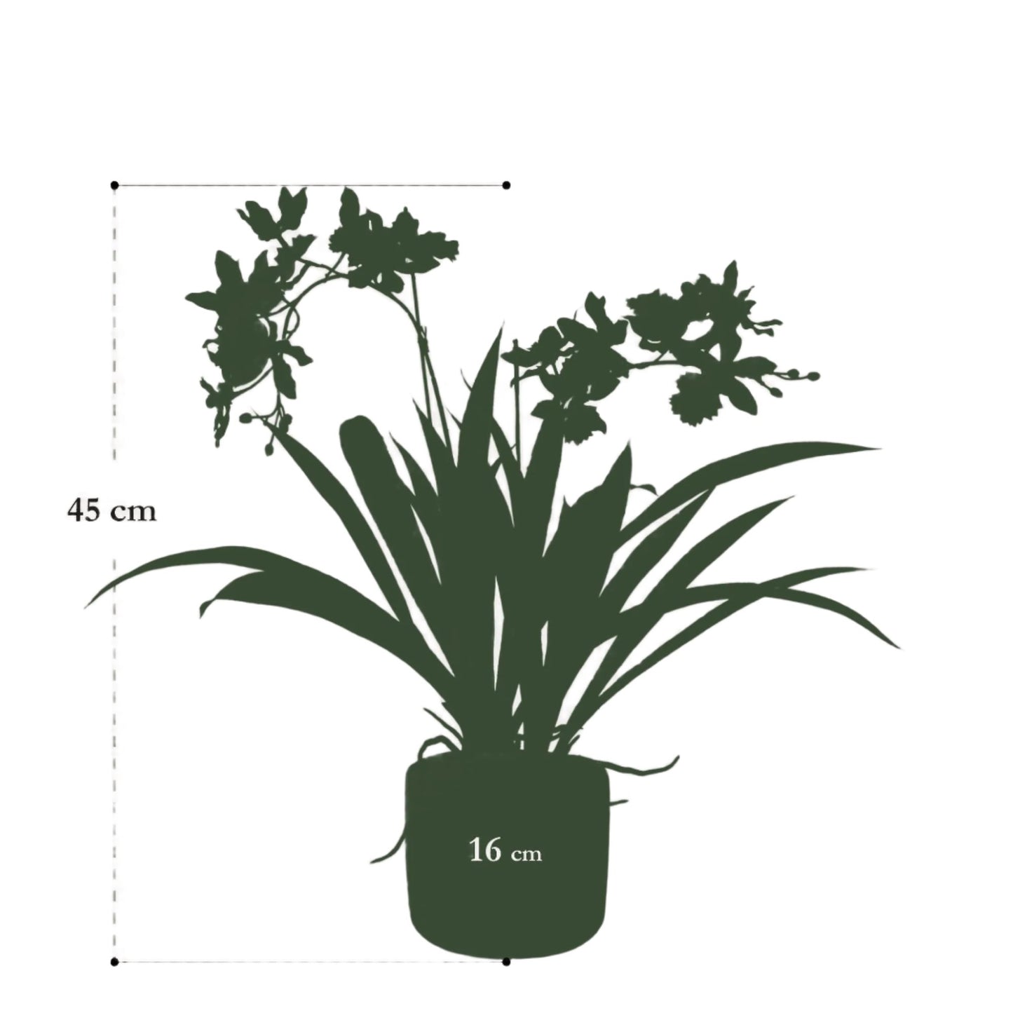 Artificial Orchid Plant - Bordeaux Red - 45cm