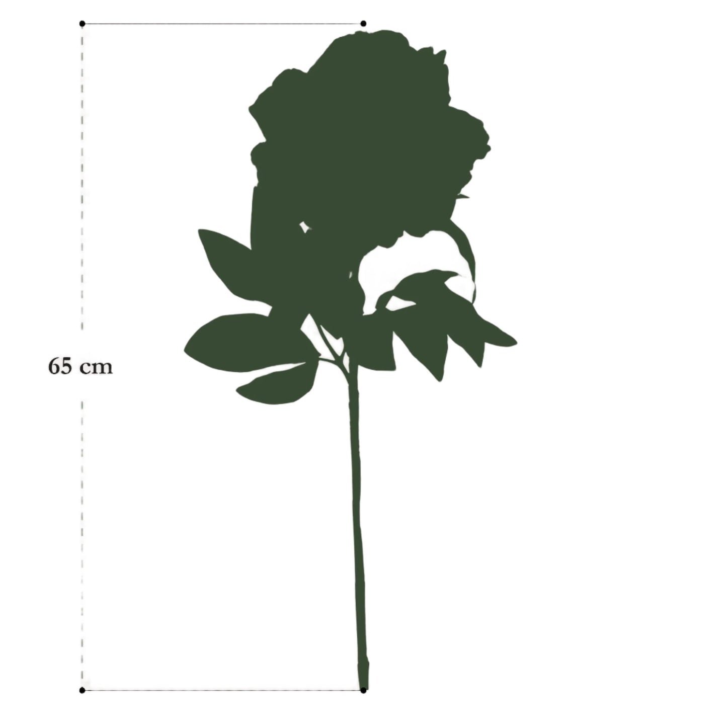 Kunstbloemen Solo - Donkerroze - Pioenrozen - x 5 - 65cm