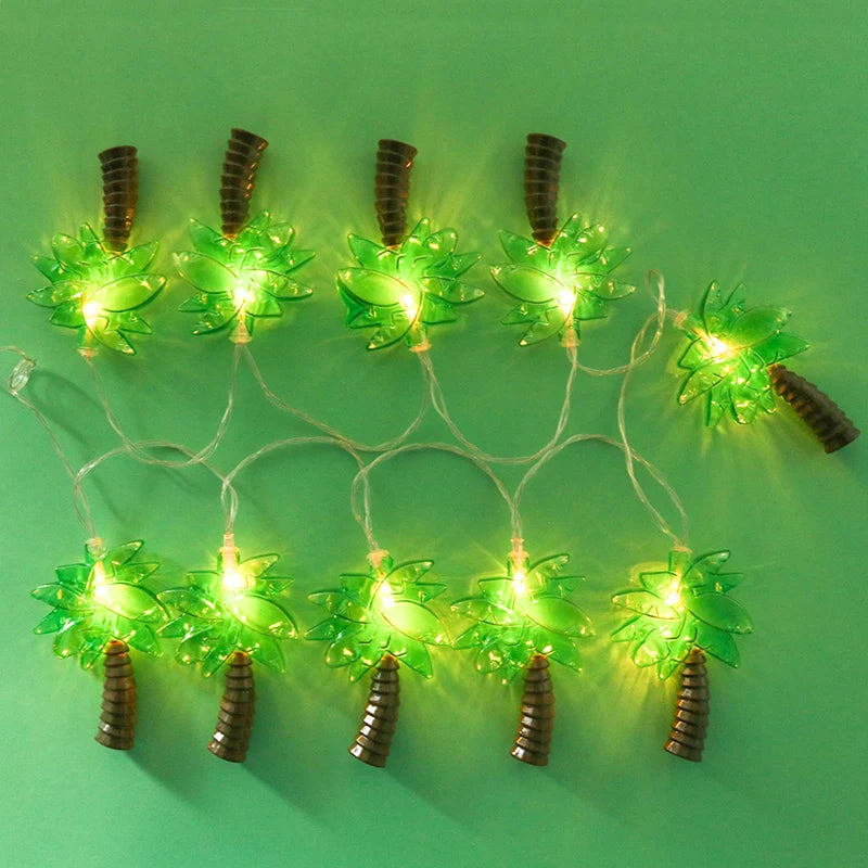 1.5/3M 10LED Tropical Palm Tree String Light Summer Beach Theme Decoration Lights Hawaiian Party Holiday Birthday Garden Decor