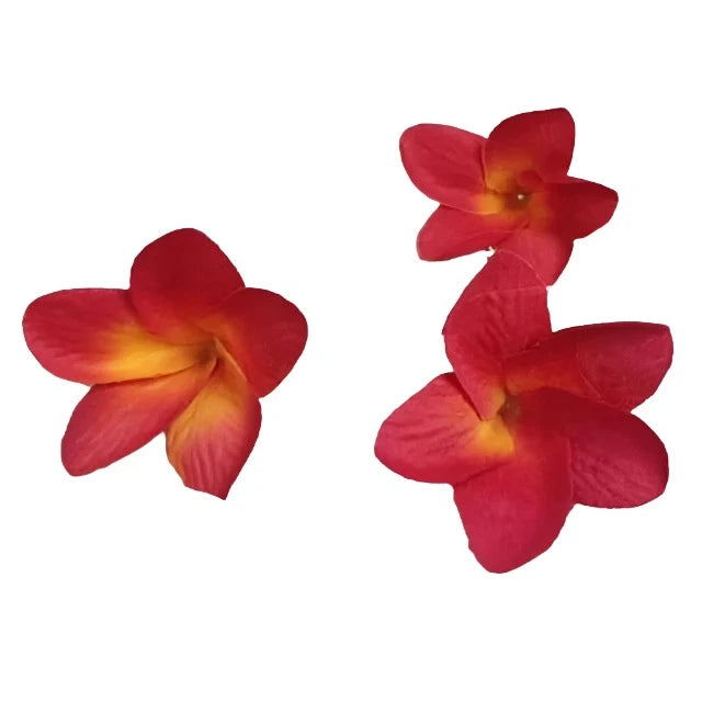 100Pcs Silk Frangipane Frangipani Flower Heads 6Cm 9Cm Artificial Tropical Hibiscus Flower Heads