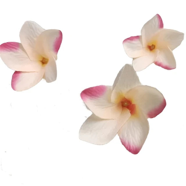 100Pcs Silk Frangipane Frangipani Flower Heads 6Cm 9Cm Artificial Tropical Hibiscus Flower Heads