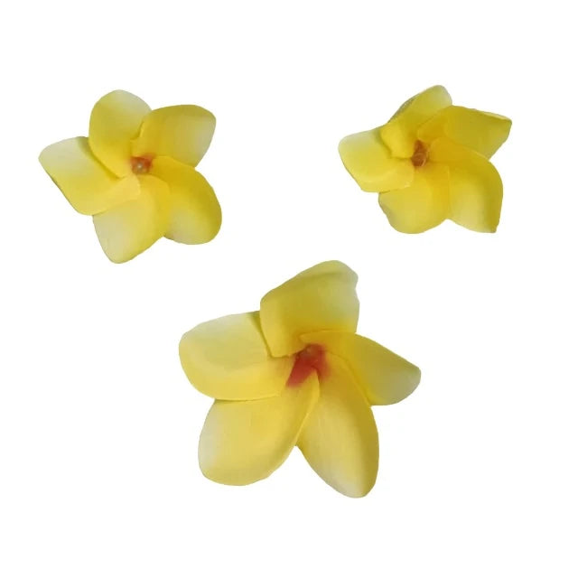 100Pcs Silk Frangipane Frangipani Flower Heads 6Cm 9Cm Artificial Tropical Hibiscus Flower Heads