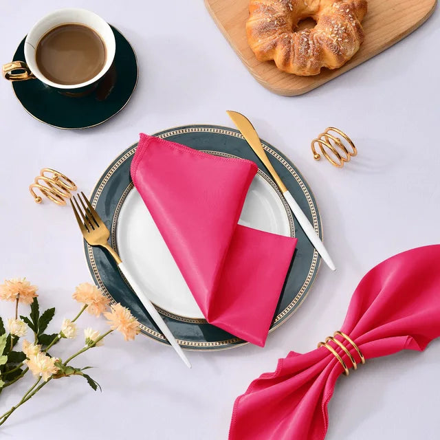 10Pcs Wedding Napkins Satin Polyester Napkin 43*43Cm Handkerchief Cloth Diner Banquet Wedding Party Birthday Home Table Decor