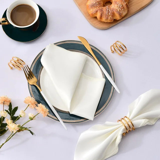 10Pcs Wedding Napkins Satin Polyester Napkin 43*43Cm Handkerchief Cloth Diner Banquet Wedding Party Birthday Home Table Decor