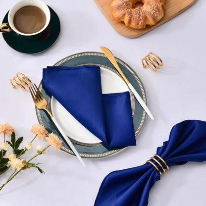 10Pcs Wedding Napkins Satin Polyester Napkin 43*43Cm Handkerchief Cloth Diner Banquet Wedding Party Birthday Home Table Decor