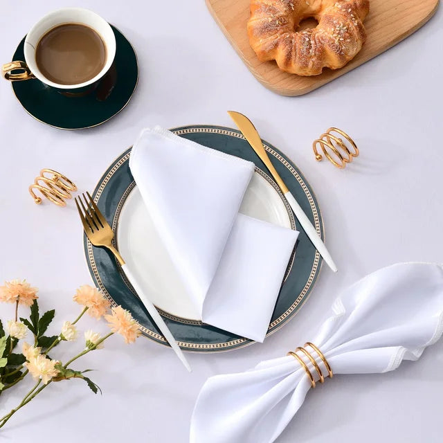 10Pcs Wedding Napkins Satin Polyester Napkin 43*43Cm Handkerchief Cloth Diner Banquet Wedding Party Birthday Home Table Decor