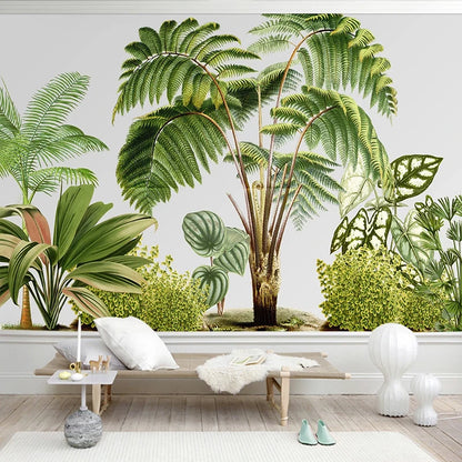 TROPICAL GARDEN - Custom Photo Wallpaper 3D Green Tropical Plant Leaves Mural Living Room Dining Room Background Wall Painting Papel De Parede 3 D