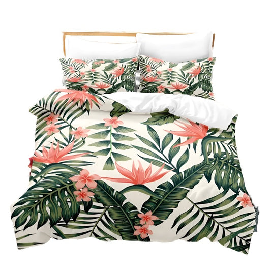 Fashion Green Tropical Leaf Bedding Set 3D Duvet Cover Sets Comforter Bed Linen Twin Queen King Single Size Kids Plants Gift