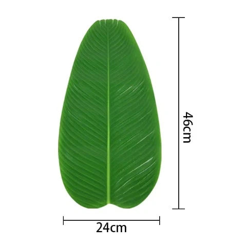 Artificial Banana Leaves Table Decoration Waterproof Palm Tree Leaves Faux Lotus Leaf Hawaiian Party Home Table Runner Place Mat