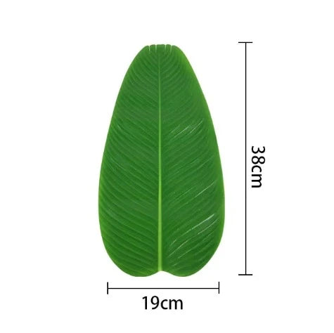 Artificial Banana Leaves Table Decoration Waterproof Palm Tree Leaves Faux Lotus Leaf Hawaiian Party Home Table Runner Place Mat