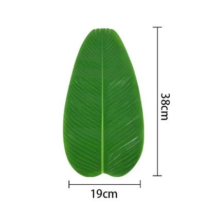 Artificial Banana Leaves Table Decoration Waterproof Palm Tree Leaves Faux Lotus Leaf Hawaiian Party Home Table Runner Place Mat