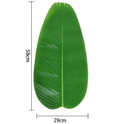 Artificial Banana Leaves Table Decoration Waterproof Palm Tree Leaves Faux Lotus Leaf Hawaiian Party Home Table Runner Place Mat