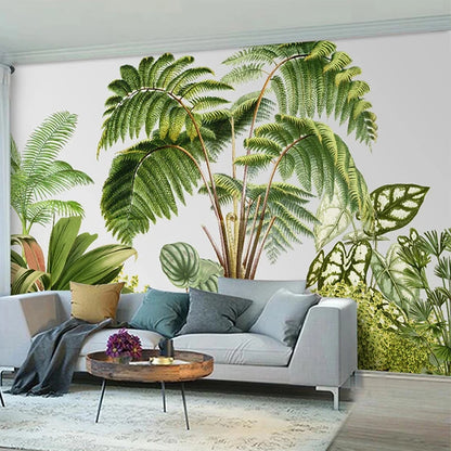 Custom Photo Wallpaper 3D Green Tropical Plant Leaves Mural Living Room Dining Room Background Wall Painting Papel De Parede 3 D