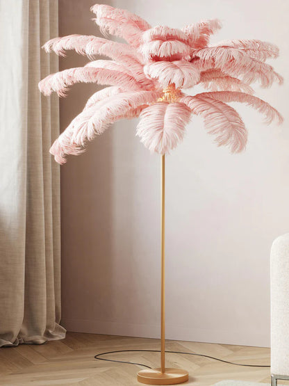 Feather Palm Floor Lamp - Pink