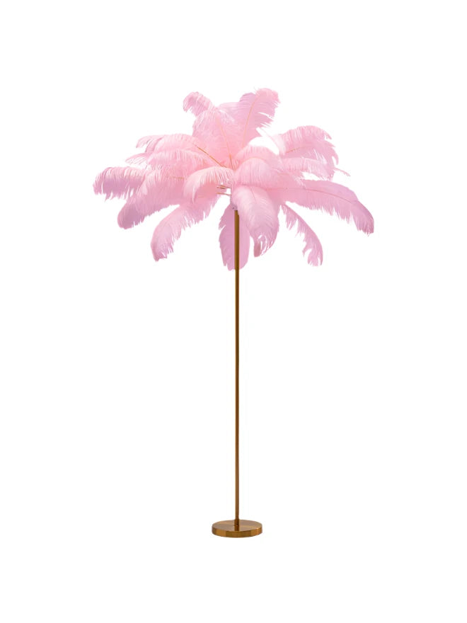 Feather Palm Floor Lamp - Pink