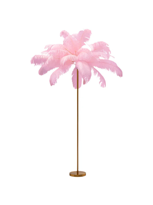 Feather Palm Floor Lamp - Pink