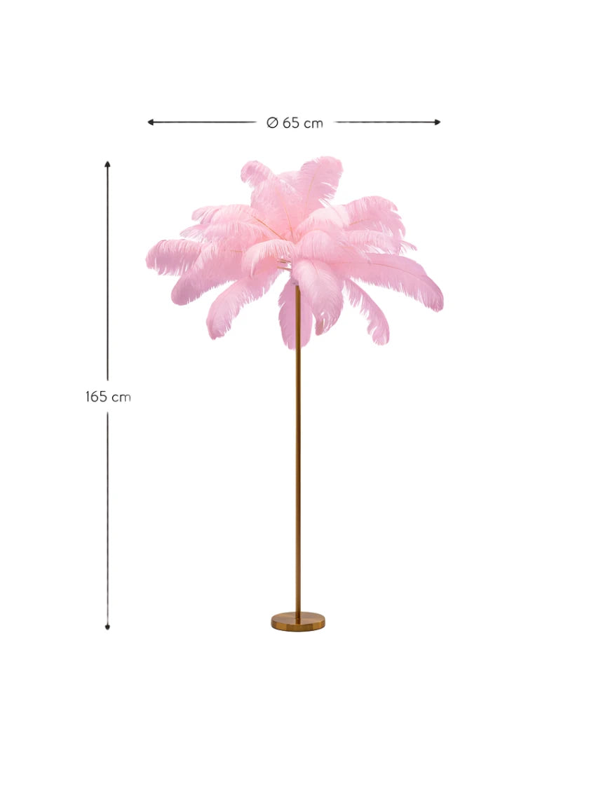 Feather Palm Floor Lamp - Pink