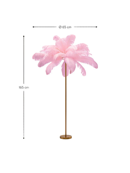 Feather Palm Floor Lamp - Pink