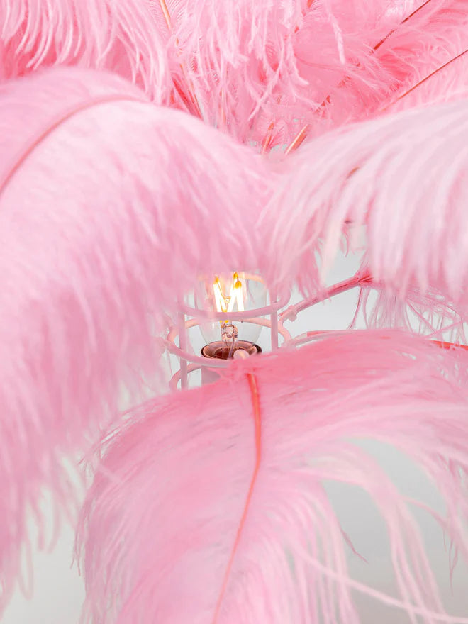 Feather Palm Floor Lamp - Pink