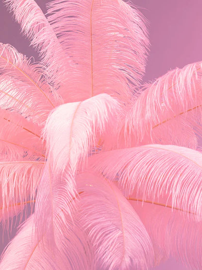 Feather Palm Floor Lamp - Pink