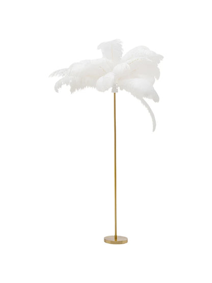 Feather Palm Floor Lamp - White