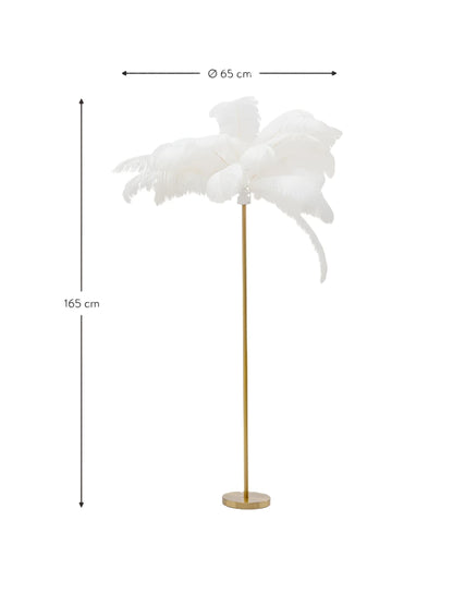 Feather Palm Floor Lamp - White