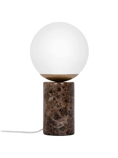 Small Table Lamp Lilliana with Marble Base - Brown