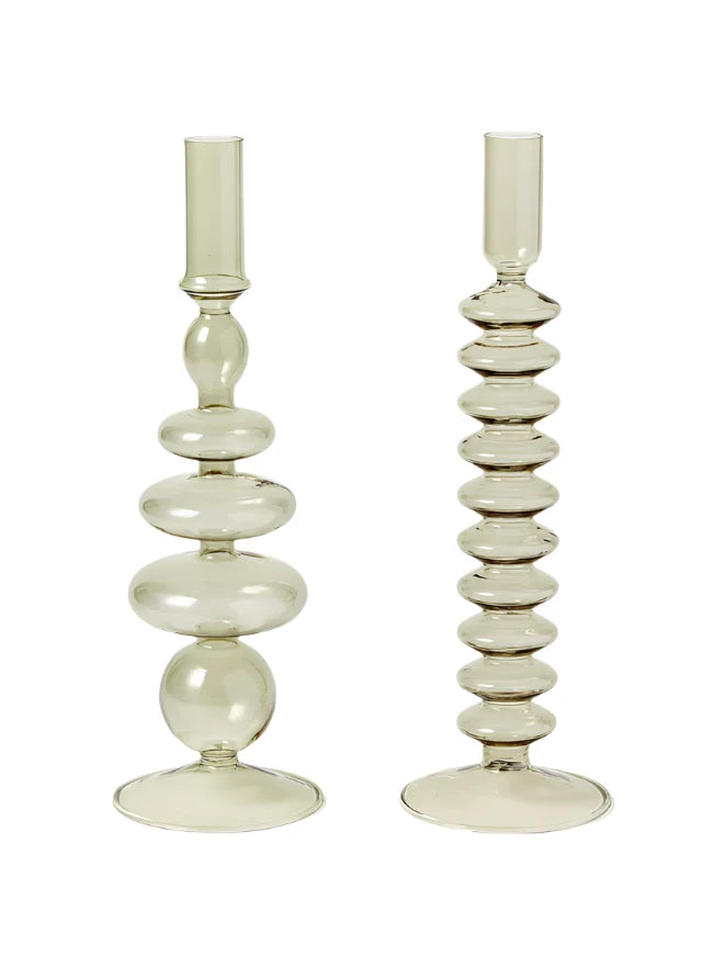 Set of 2 Cloe Candle Holder - Green