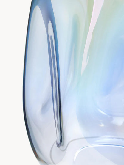 Large Lester Mouth-Blown Glass Vase - Rainbow - H 35 cm