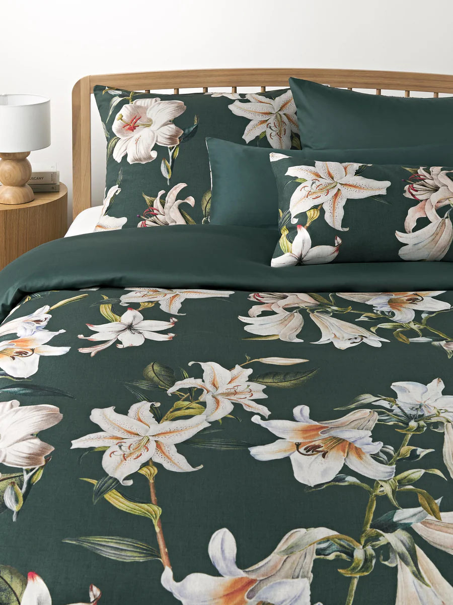 Juego de funda de cama Floriade - Verde oscuro 