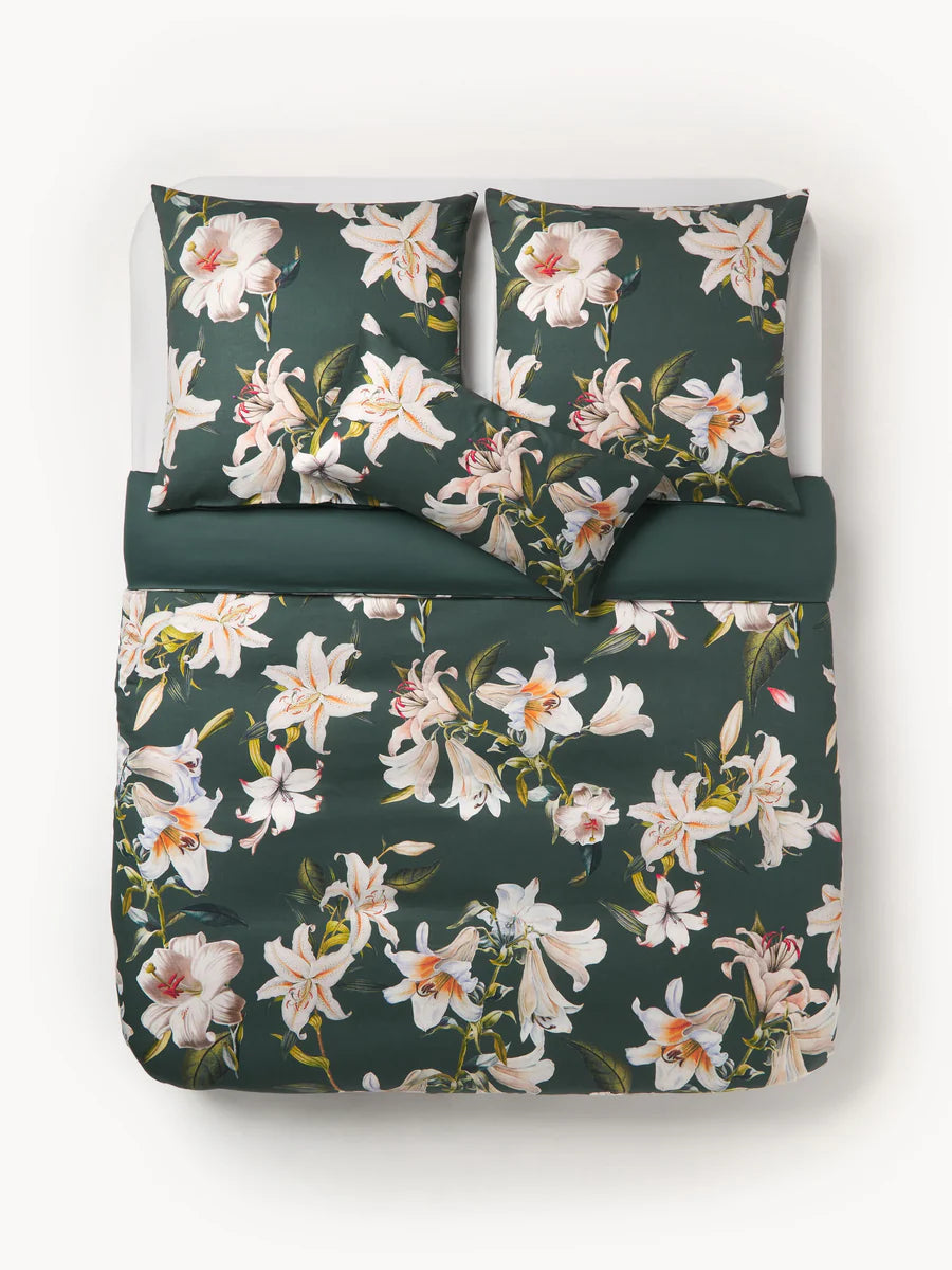 Juego de funda de cama Floriade - Verde oscuro 