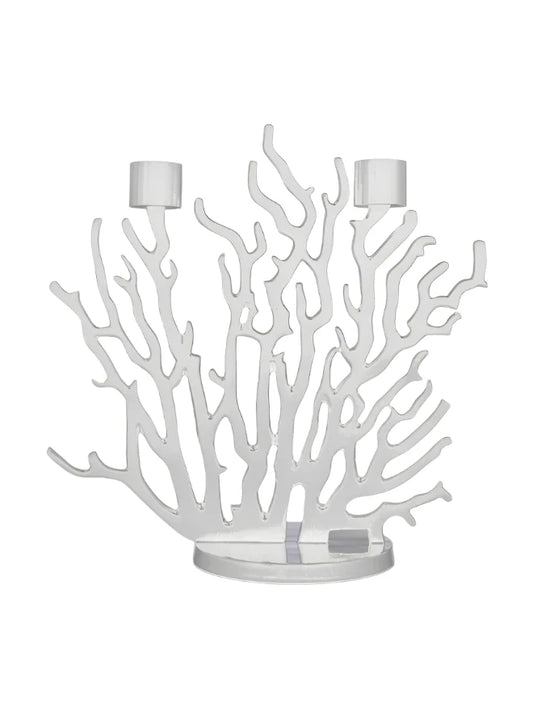 Coral Reef Candle Holder - White