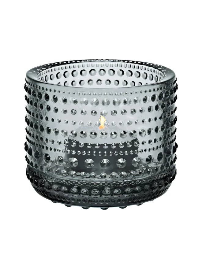 Dewdrop Glow Tropical Candle Holder - Grey