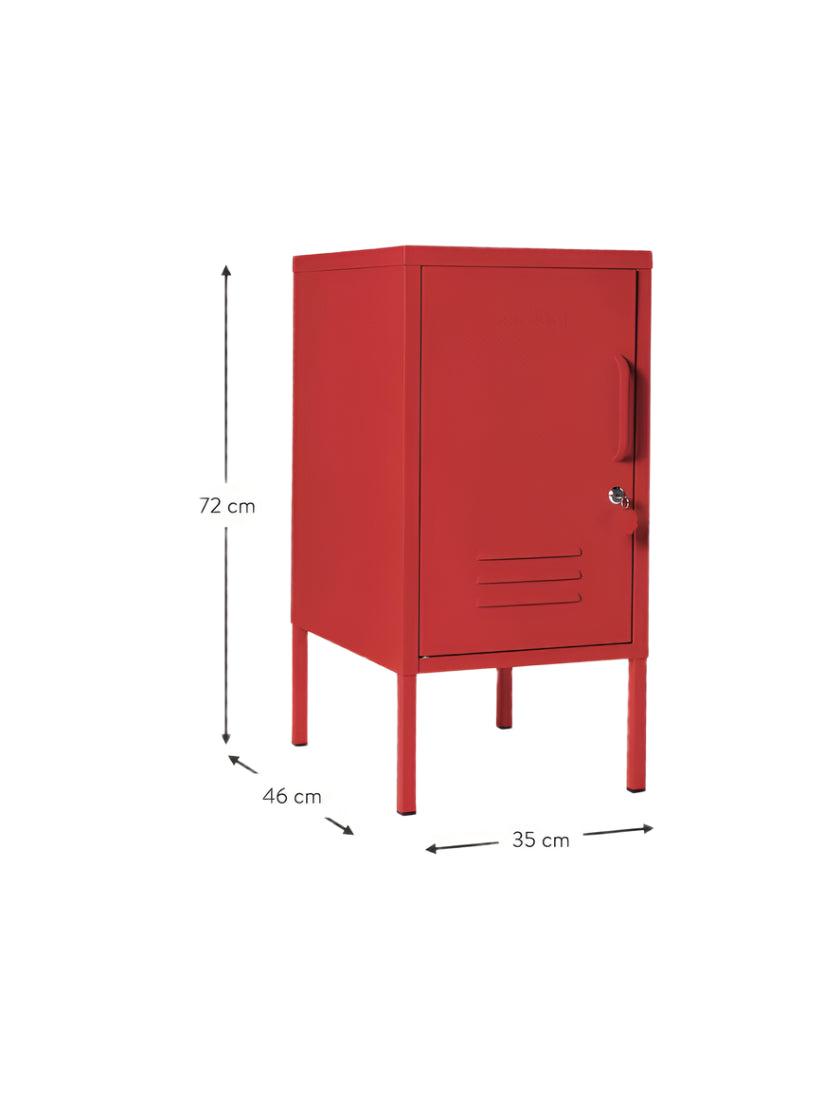 Mesita de noche metálica Shortie - Roja