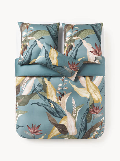 Juego de funda de cama Floriale - Azul petróleo