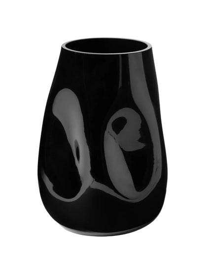 Obsidian Mouth-Blown Glass Vase - H 26 cm