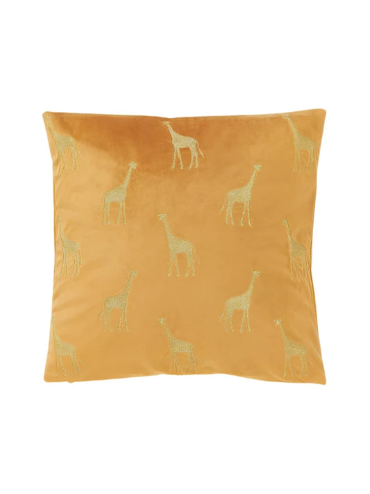 Embroidered Cushion Cover Elefco - Ochre Yellow