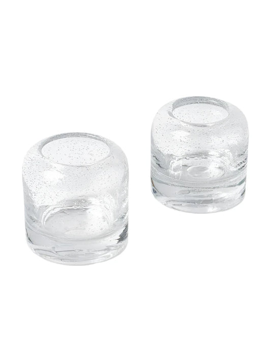 Set of 2 Dalli Hand-Blown Tealight Holders - Transparent