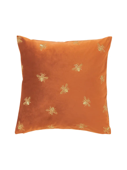 Embroidered Cushion Cover Nora - Terracota