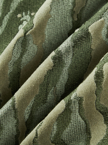 Abstract Velvet Cushion Cover Phillip - Olive Green