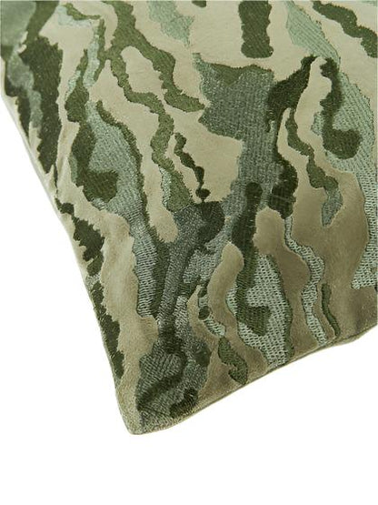 Abstract Velvet Cushion Cover Phillip - Olive Green