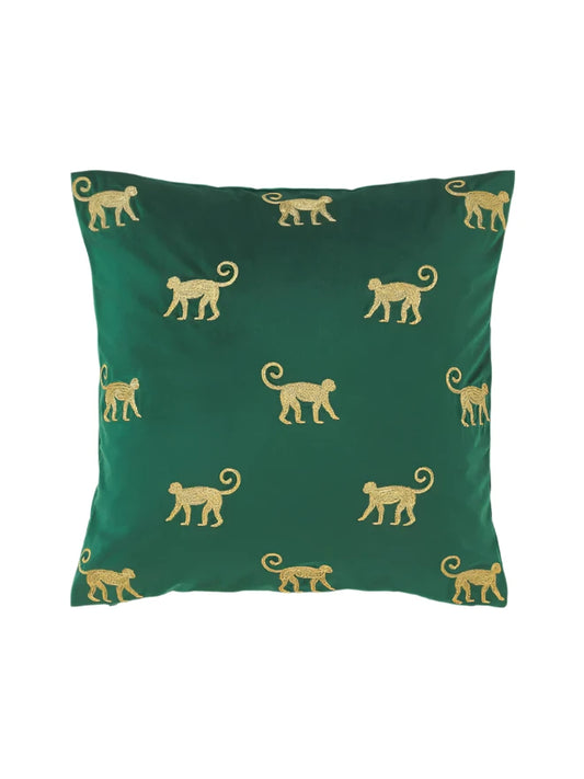 Embroidered Cushion Cover Legong- Dark Green