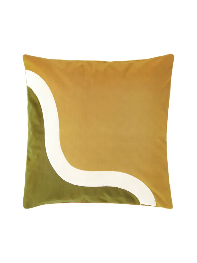 Visma Abstract Cushion Cover - Mustard Yellow