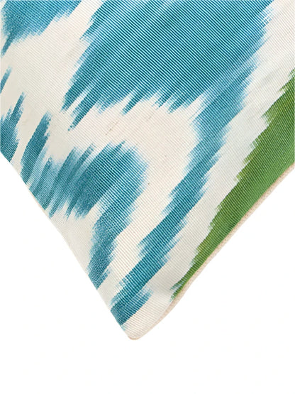 Les Ottomans' Kleine Zijdeachtige Mirage Abstracte Kussenhoes - Groen &amp; Donkerblauw