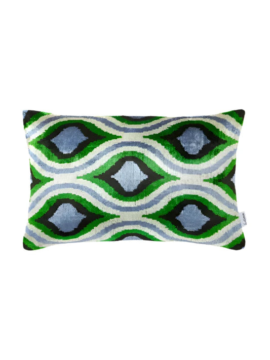 Les Ottomans' Velours Abstract Kussenhoes - Groen