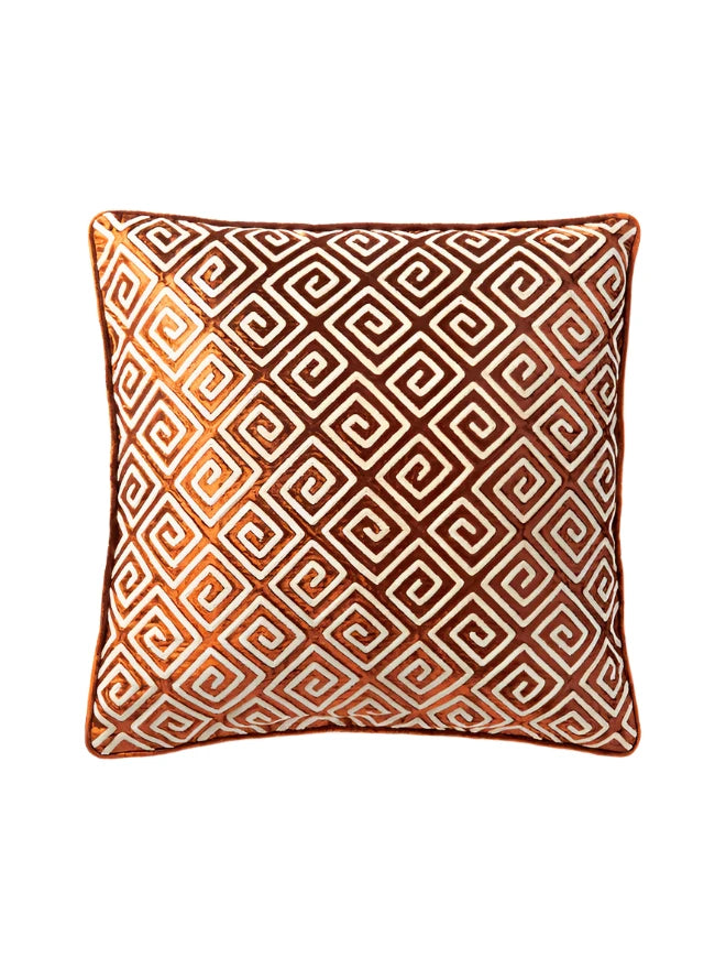 Cushion Cover Selene with Chenille Embroidery - Terracota