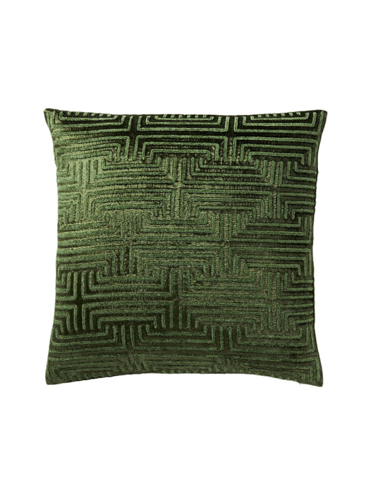 Cushion Cover Stormi with Chenille Embroidery - Dark Green