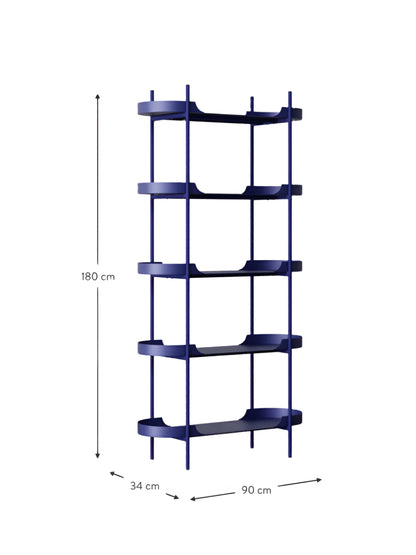 Estantería de pared de metal Taroe - Azul real